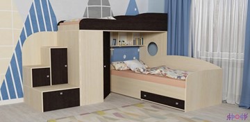 Детская кровать-шкаф Кадет-2, корпус Дуб, фасад Венге в Абакане