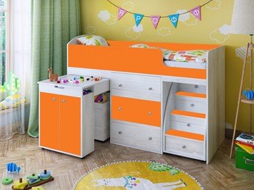 Детская кровать-шкаф Малыш 1600, корпус Винтерберг, фасад Оранжевый в Абакане