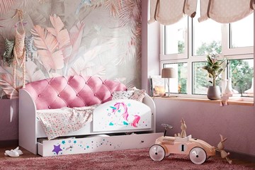 Кровать детская Звездочка с бортиком, Розовый в Абакане
