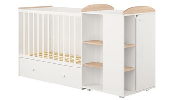 Детская кровать-шкаф с комодом POLINI Kids Ameli 800 Белый / Дуб пастельный, серия AMELI в Абакане