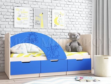 Детская кровать с ящиками Юниор-3, синий матовый в Абакане