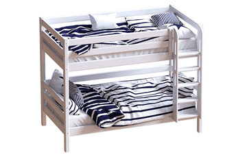 Двухъярусная детская кровать Мебельград Авалон, восковая эмаль с прямой лестницей в Абакане