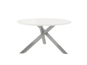 Круглый столик Триада-15Д, Металлик/Белый в Абакане