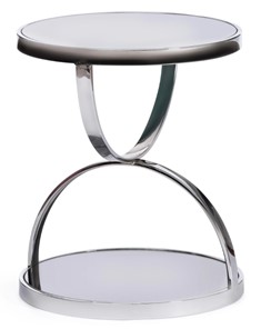 Стеклянный столик в гостиную GROTTO (mod. 9157) металл/дымчатое стекло, 42х42х50, хром в Абакане