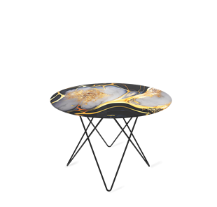 Круглый столик SHT-TU37 / SHT-TT32 60 стекло/МДФ (черный алмаз/черный муар) в Абакане