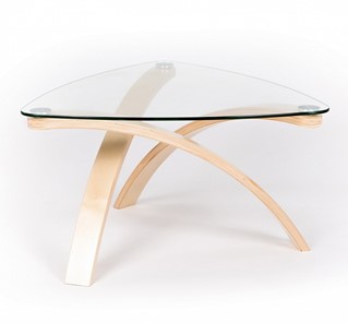 Стеклянный столик Гурон-3 с каркасом цвета Береза в Абакане