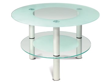 Стеклянный столик в гостиную Кристалл 3 (алюминий-прозрачное) в Абакане