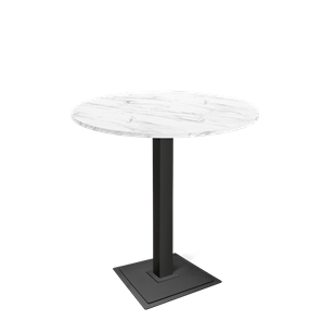Кухонный круглый стол SHT-TU5-BS1/H110 / SHT-TT 90 ЛДСП (мрамор кристалл/черный) в Абакане
