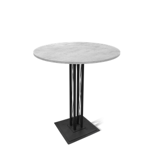 Обеденный круглый стол SHT-TU6-BS1/H110 / SHT-TT 90 ЛДСП (бетон чикаго светло-серый/черный) в Абакане