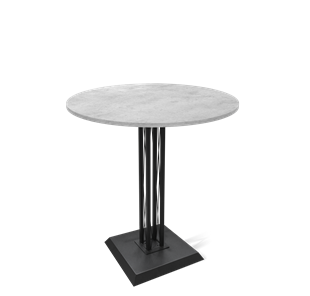 Кухонный круглый стол SHT-TU6-BS2/H110 / SHT-TT 90 ЛДСП (бетон чикаго светло-серый/черный) в Абакане