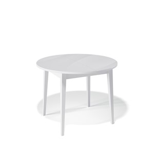 Кухонный круглый стол Kenner 1000M (Белый/Стекло белое сатин) в Абакане