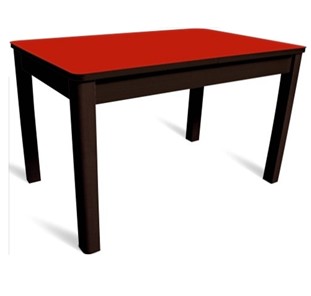 Кухонный стол раскладной Айсберг-07 СТ2, венге ЛДСП/стекло алое/42 прямые массив венге в Абакане