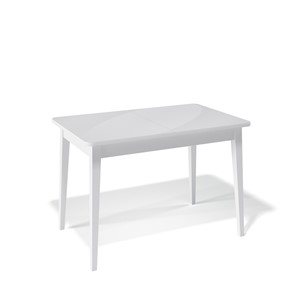 Кухонный раздвижной стол Kenner 1100M (Белый/Стекло белое сатин) в Абакане