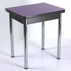 Кухонный пристенный стол СПА-02 СТ2, венге ЛДСП/стекло фиолетовый/39 прямые трубки хром в Абакане