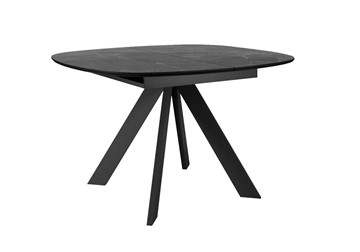 Стол обеденный раскладной DikLine BK100 Керамика Черный мрамор/подстолье черное/опоры черные в Абакане