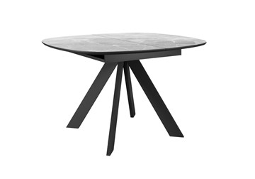 Раздвижной стол DikLine BK100 Керамика Серый мрамор/подстолье черное/опоры черные в Абакане