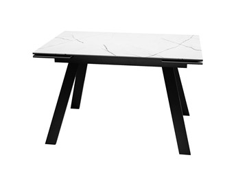 Керамический стол DikLine DKL140 Керамика Белый мрамор/опоры черные (2 уп.) в Абакане