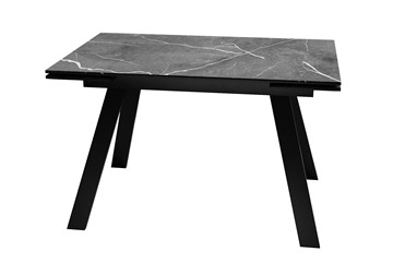 Керамический обеденный стол DikLine DKL140 Керамика Черный мрамор/опоры черные (2 уп.) в Абакане