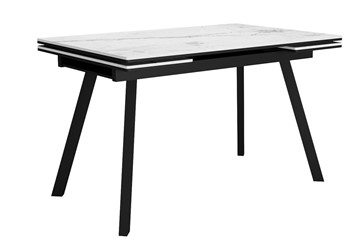 Керамический обеденный стол DikLine SKA125 Керамика Белый мрамор/подстолье черное/опоры черные (2 уп.) в Абакане