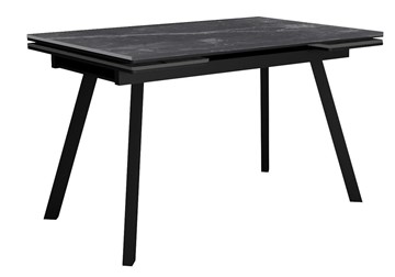 Стол обеденный раздвижной DikLine SKA125 Керамика Серый мрамор/подстолье черное/опоры черные (2 уп.) в Абакане
