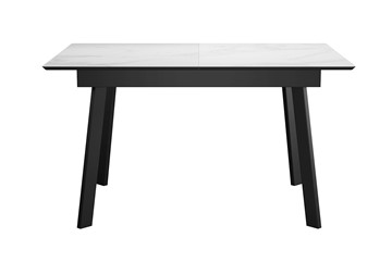 Керамический стол DikLine SKH125 Керамика Белый мрамор/подстолье черное/опоры черные (2 уп.) в Абакане