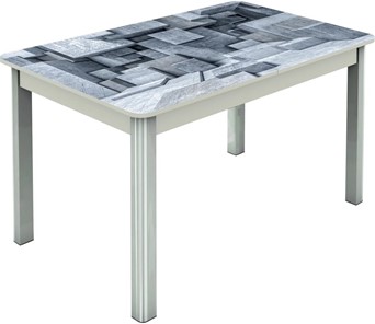 Обеденный раздвижной стол Гамбург исп.1 ноги метал. крашеные №23, Фотопечать (Текстура №74) в Абакане