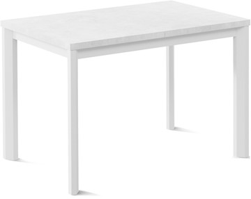 Обеденный раздвижной стол Кубика Нагано-1L (ноги металлические белые, белый цемент) в Абакане