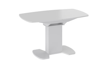 Кухонный стол раздвижной Портофино (СМ(ТД)-105.02.11(1)), цвет Белый глянец/Стекло белое в Абакане