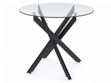 Стеклянный стол Dikline R900 стекло/ножки черный металл в Абакане