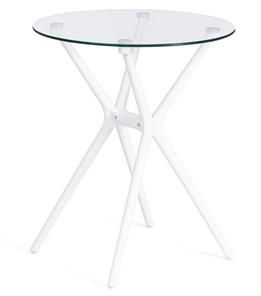 Обеденный стол PARNAVAZ (mod. 29) пластик/стекло, 60х60х70,5 прозрачный/белый арт.19697 в Абакане