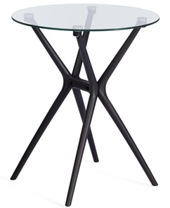 Стол из стекла PARNAVAZ (mod. 29) пластик/стекло, 60х60х70,5 прозрачный/черный арт.19698 в Абакане