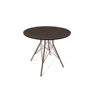 Кухонный круглый стол SHT-TU2-1 / SHT-TT 80 ЛДСП (венге/медный металлик) в Абакане