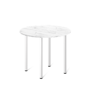 Круглый стол на кухню SHT-TU66 / SHT-TT 90 ЛДСП (мрамор кристалл/белый) в Абакане