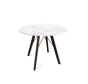 Круглый стол на кухню SHT-TU9 / SHT-TT 90 ЛДСП (мрамор кристалл/венге) в Абакане