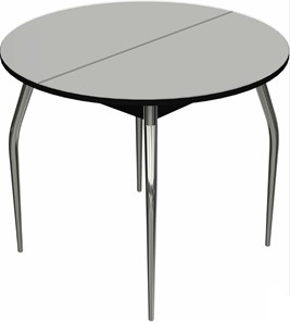 Маленький стол Ривьера исп. круг хром №5 (стекло белое/черный) в Абакане