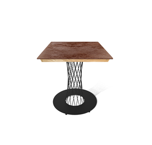 Керамический кухонный стол SHT-TU3-1/ТT8 60/60 (черный муар/прозрачный лак/коричневая сепия) в Абакане