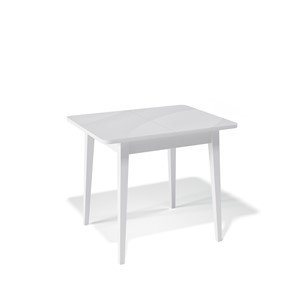 Кухонный раскладной стол Kenner 900M (Белый/Стекло белое глянец) в Абакане