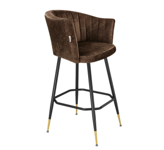 Барный стул SHT-ST42-1 / SHT-S148 (кофейный трюфель/черный муар/золото) в Абакане