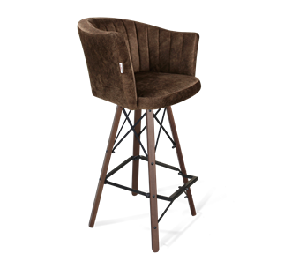 Барный стул SHT-ST42-1 / SHT-S80 (кофейный трюфель/темный орех/черный муар) в Абакане