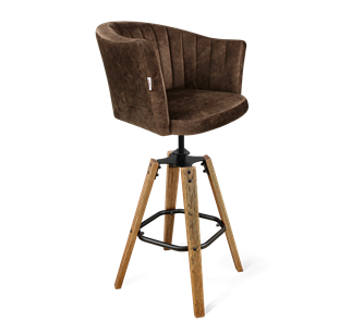 Барный стул SHT-ST42-1 / SHT-S93 (кофейный трюфель/браш.коричневый/черный муар) в Абакане