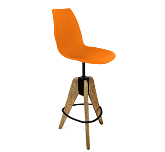 Барный стул SHT-ST29/S92 (оранжевый ral2003/брашированный коричневый/черный муар) в Абакане