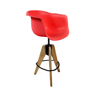 Барный стул SHT-ST31/S92 (красный/брашированный коричневый/черный муар) в Абакане