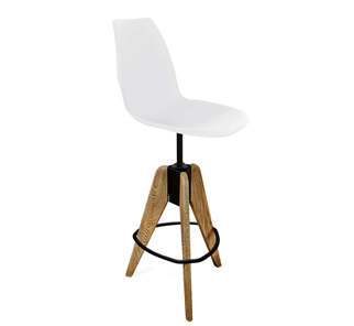 Барный стул SHT-ST29/S92 (белый/брашированный коричневый/черный муар) в Абакане