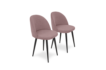 Комплект из 2-х кухонных стульев Brendoss Лайт розовый черные ножки в Абакане
