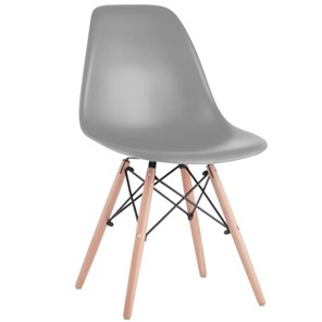 Комплект стульев 4 шт. BRABIX "Eames CF-010", пластик серый, опоры дерево/металл, 532632, 2033A в Абакане