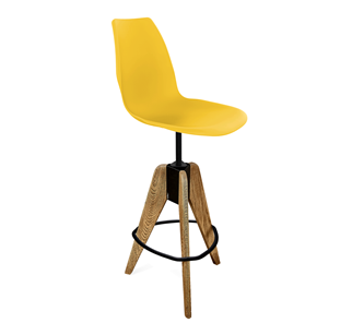 Барный стул SHT-ST29/S92 (желтый ral 1021/брашированный коричневый/черный муар) в Абакане