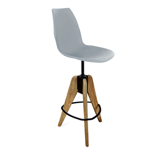 Барный стул SHT-ST29/S92 (серый ral 7040/брашированный коричневый/черный муар) в Абакане