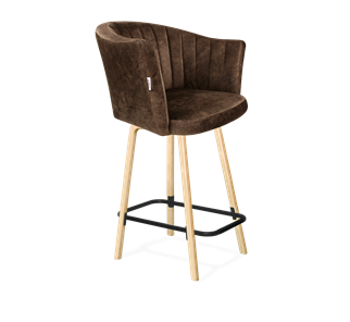 Полубарный стул SHT-ST42-1 / SHT-S94-1 (кофейный трюфель/прозрачный лак/черный муар) в Абакане