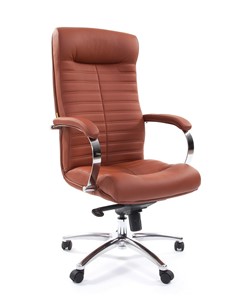 Кресло компьютерное CHAIRMAN 480 Экокожа Terra 111 (коричневая) в Абакане
