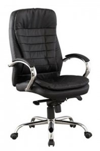 Кресло офисное J 9031-1 экокожа /хром, черный в Абакане